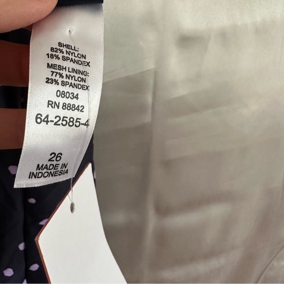 Swimsuits For All Women's Plus Size Flared Tankini Top Purple Dot - Picture 4 of 7